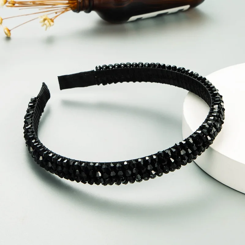 

Women Girls Crystal Beads Braided Hairband Headband Adult Hair Accessories