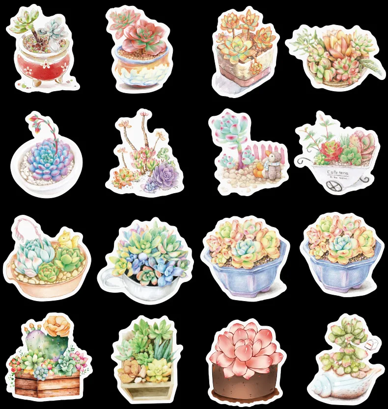 Милое водонепроницаемое мясистое растение Стикеры для девочек скейтборд