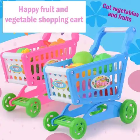 Имитация супермаркета корзина для покупок ролевая игрушка мини пластиковая тележка игрушка подарок для детей ролевая игра Q5e5