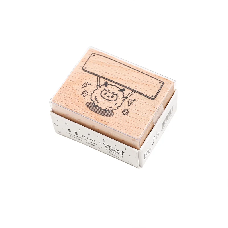 Счастливая симпатичная деревянная печать План выполнения украшения инструмента