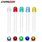 Овальный светодиодный Диод 100, 546 шт., 5 мм, белый, красный, зеленый, синий, желтый, 2 В, 3 в, 20 мА DIP, сделай сам, печатная плата, широкоугольный диод, светоизлучающие лампы