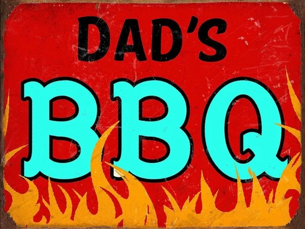 

Dad's Bbq, Retro Metal Sign/plaque Wall Vintage / Kitchen Gift