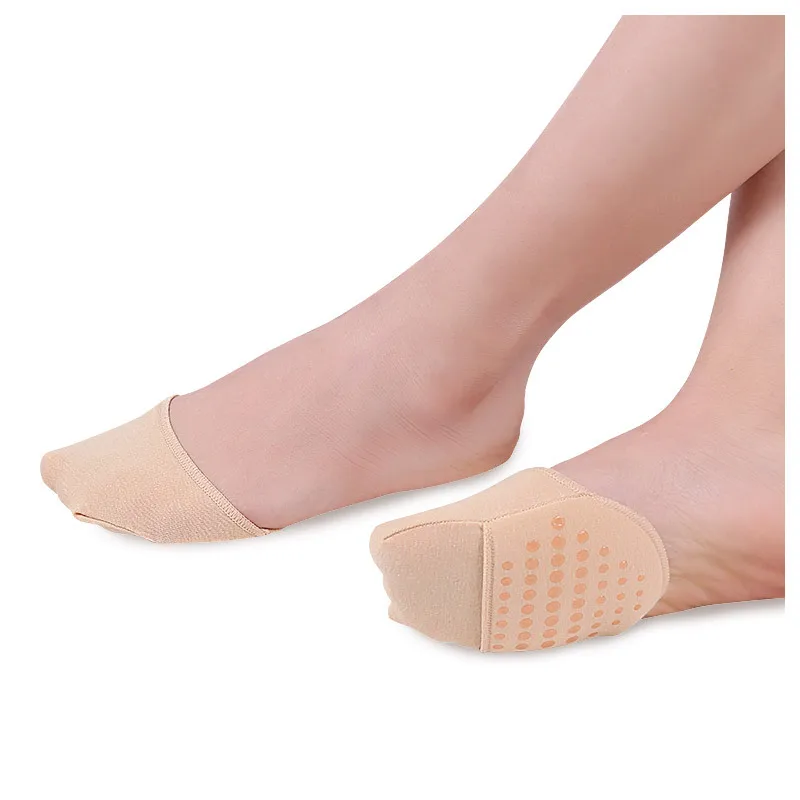 

4pcs=2pairs Forefoot Toe Separator Socks Anti-Slip Sweat Absorb Invisible Pads Pain Relief High Heel Shoes Pedicure For The Feet