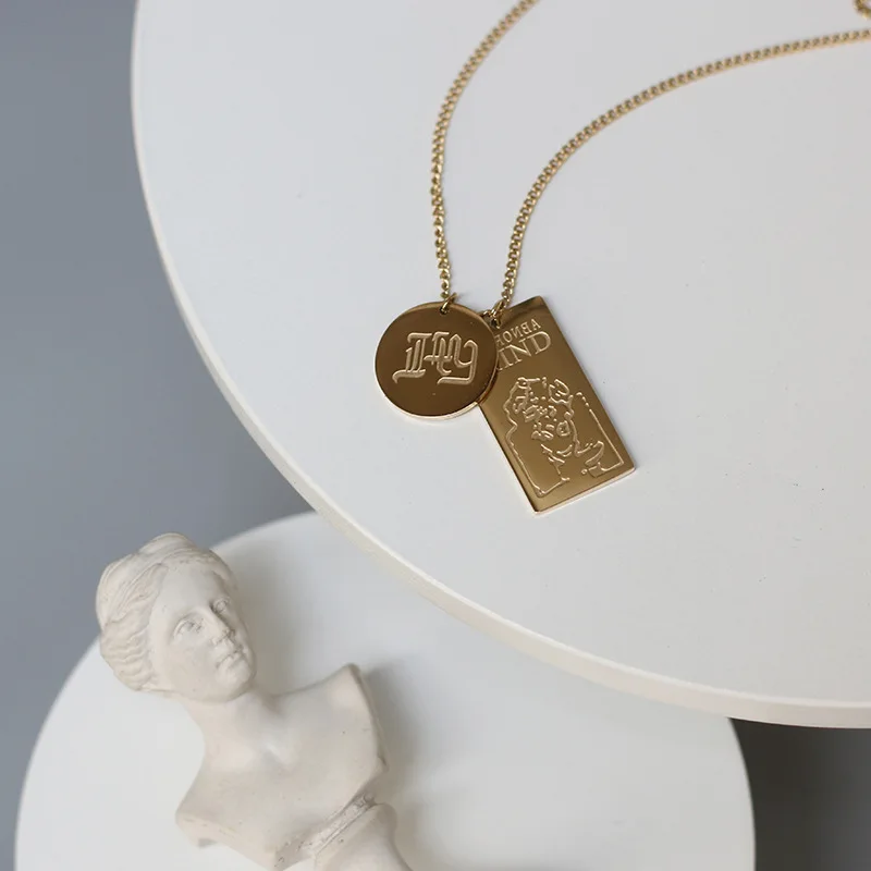 Женское богемное ожерелье с подвеской Amaiyllis буквами и квадратными картами |