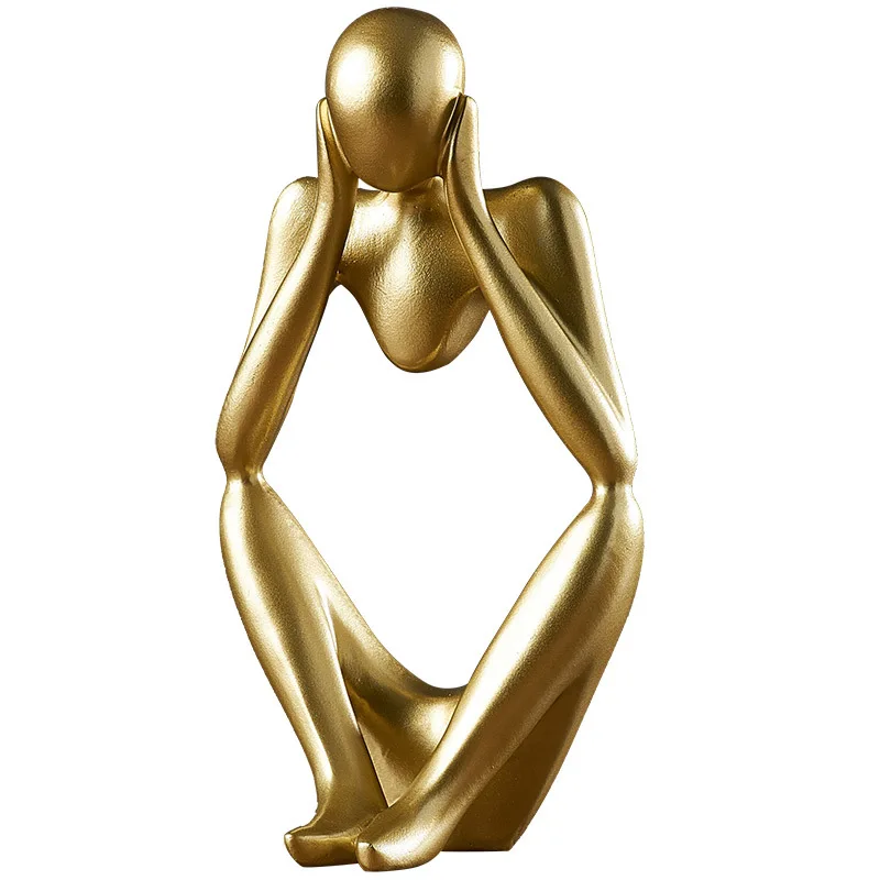 

Character Statue Thinker Abstract Resin Sculpture Home Living Room Decoration Ornaments Desktop Furnishings