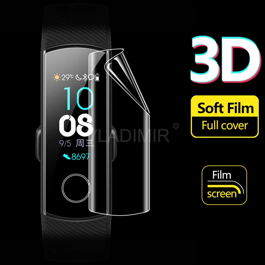 3 шт. защита для экрана Гидрогелевая пленка для huawei Honor Band 5 4 3 Pro Полное покрытие Защитная пленка для huawei Honor Band 5 не стекло