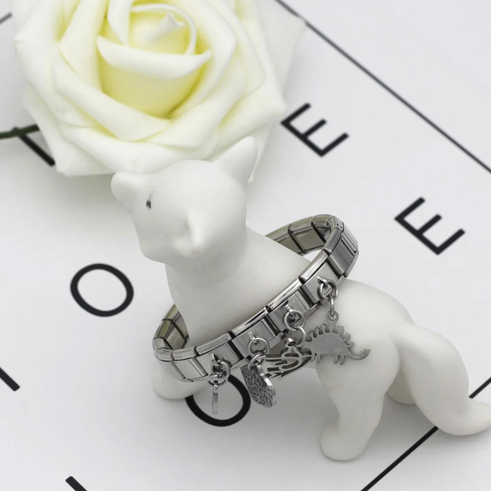 Оригинальный браслет 9 мм Hapiship из нержавеющей стали с подвеской в виде маргариток