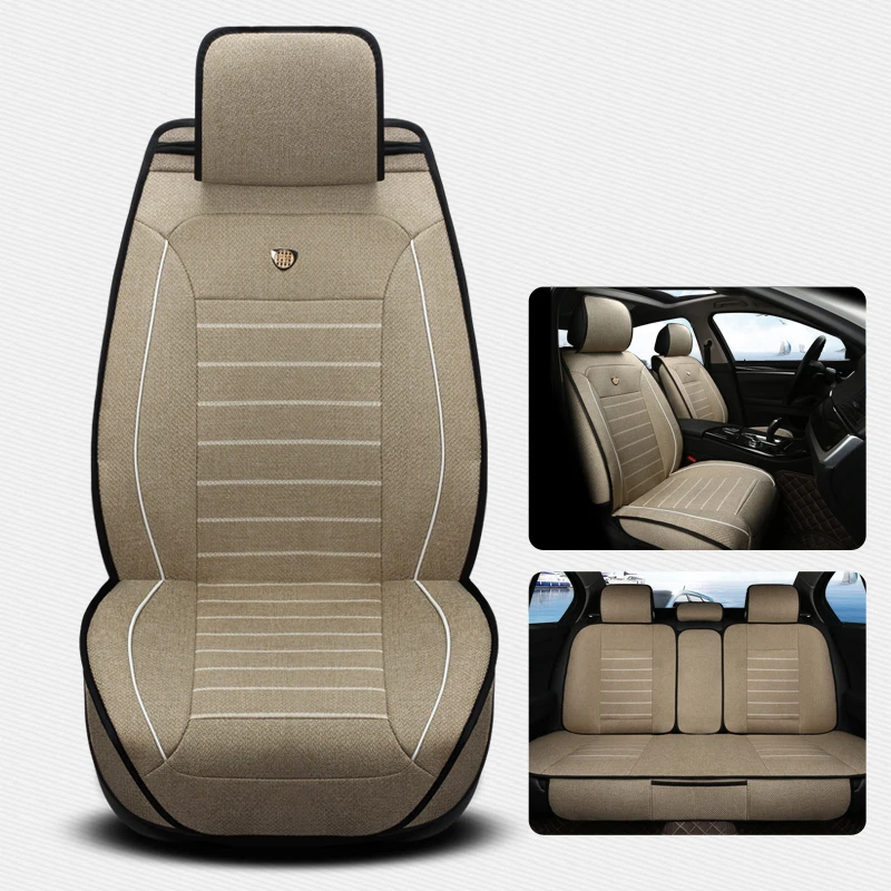 

Breathable Linen Car Seat Cover summer cool for geely All Model emgrand EC715 EC718 EC7 EC8 turnkey auto Accessories car styling