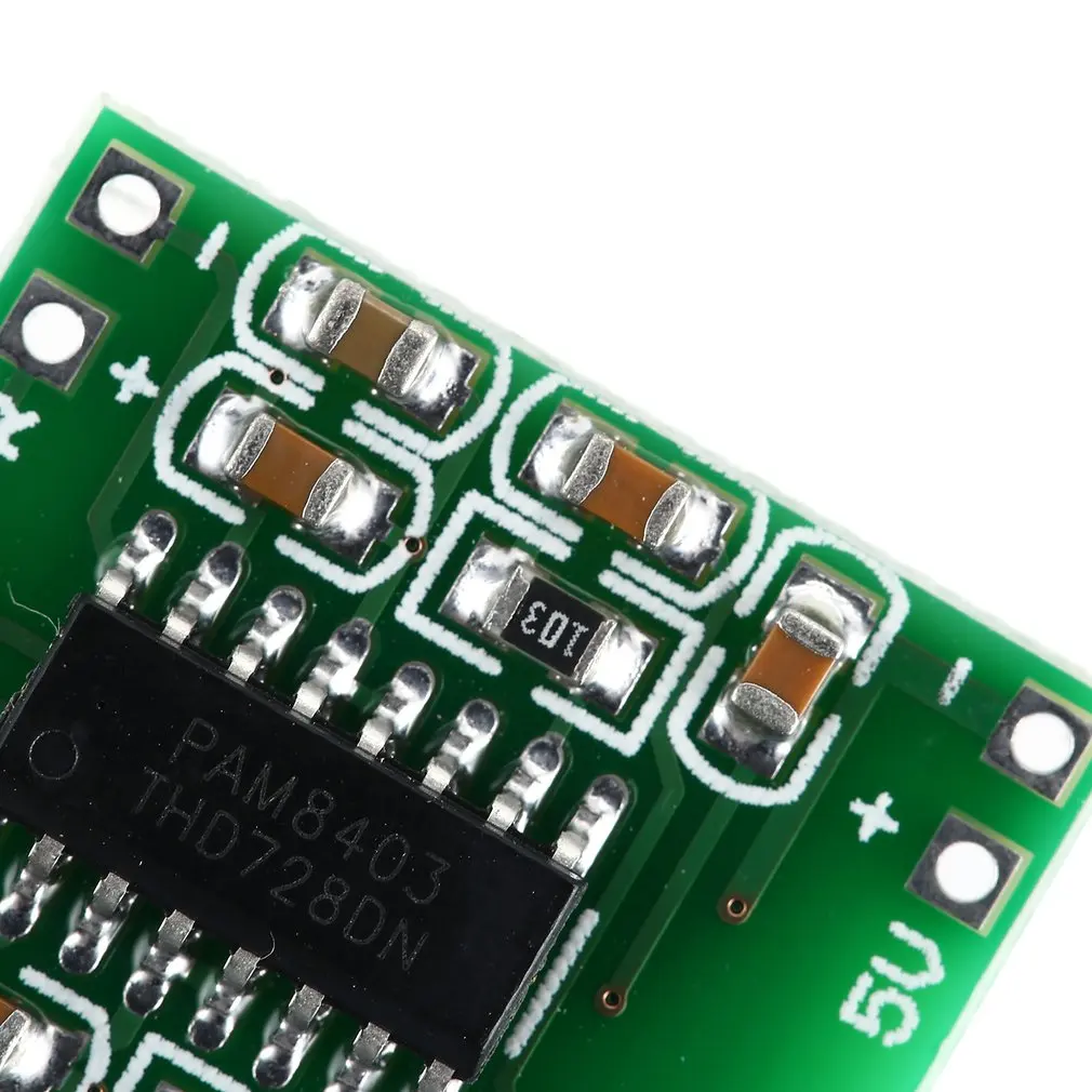 

PAM8403 Super Mini Digital Amplifier Board 5V Power Amplifier Board Efficient with Switch Potentiometer USB Supply Power