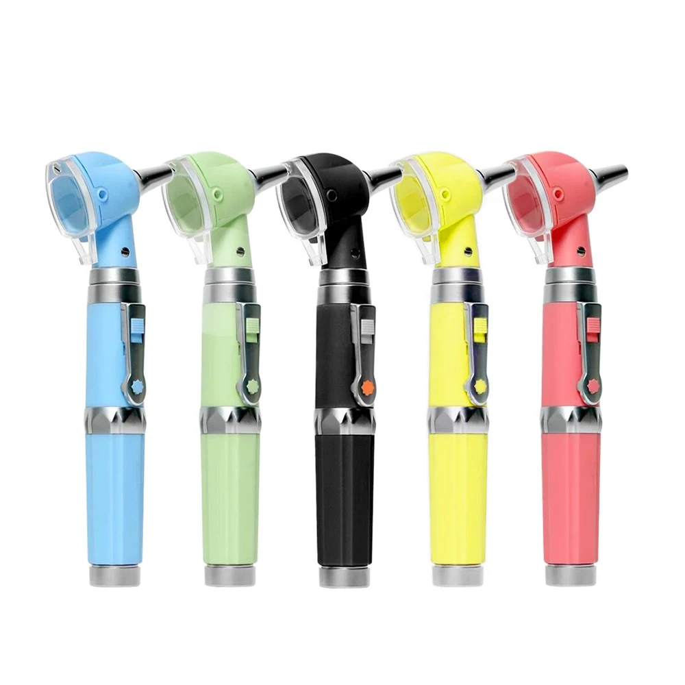 100% волоконно оптический цветной светодиодный Профессиональный отоскоп