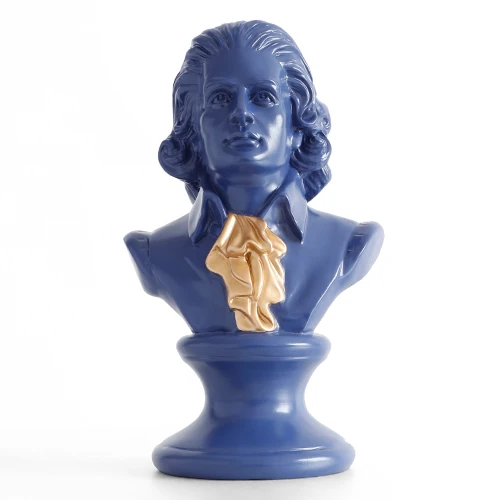 Mozart - Blue Скандинавский стиль портрет головы Шекспира и бюста великая Смола декоратор Смола Искусство Скульптура Упражнение издание домашний декор - Цвет: Mozart - Blue