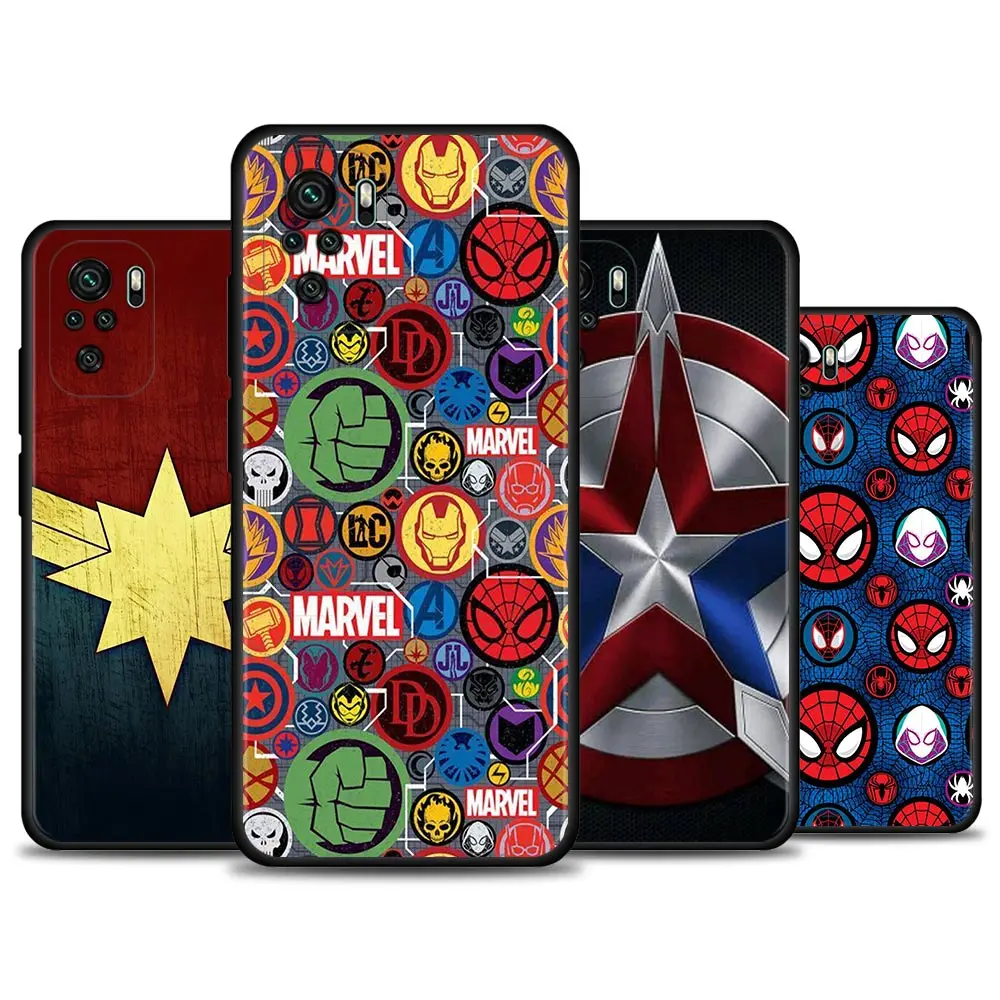 

Smartphone Case For Xiaomi Redmi Note 9S 9 8 11 10 Pro Max Lite 9C 9A Note 8T 9T 7A Coque Luxury Marvel Comics