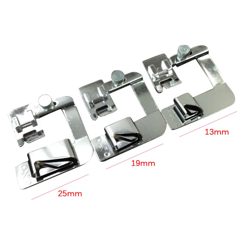 

3 Sizes Multi-functional Domestic Sewing Machine Foot Presser Rolled Hem Feet Selvage Crimping Presser Household Sewing Machine