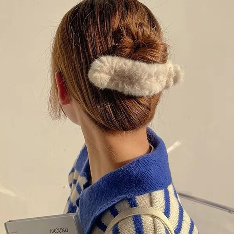 

Женская заколка из искусственного меха ярких цветов, 1 шт.