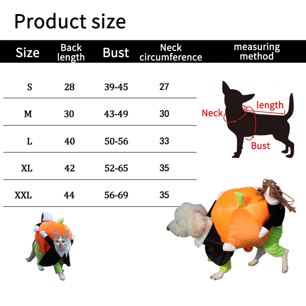Disfraz divertido de calabaza para perro, ropa de Halloween para mascotas, para eventos especiales, disfraces bonitos para perros-5