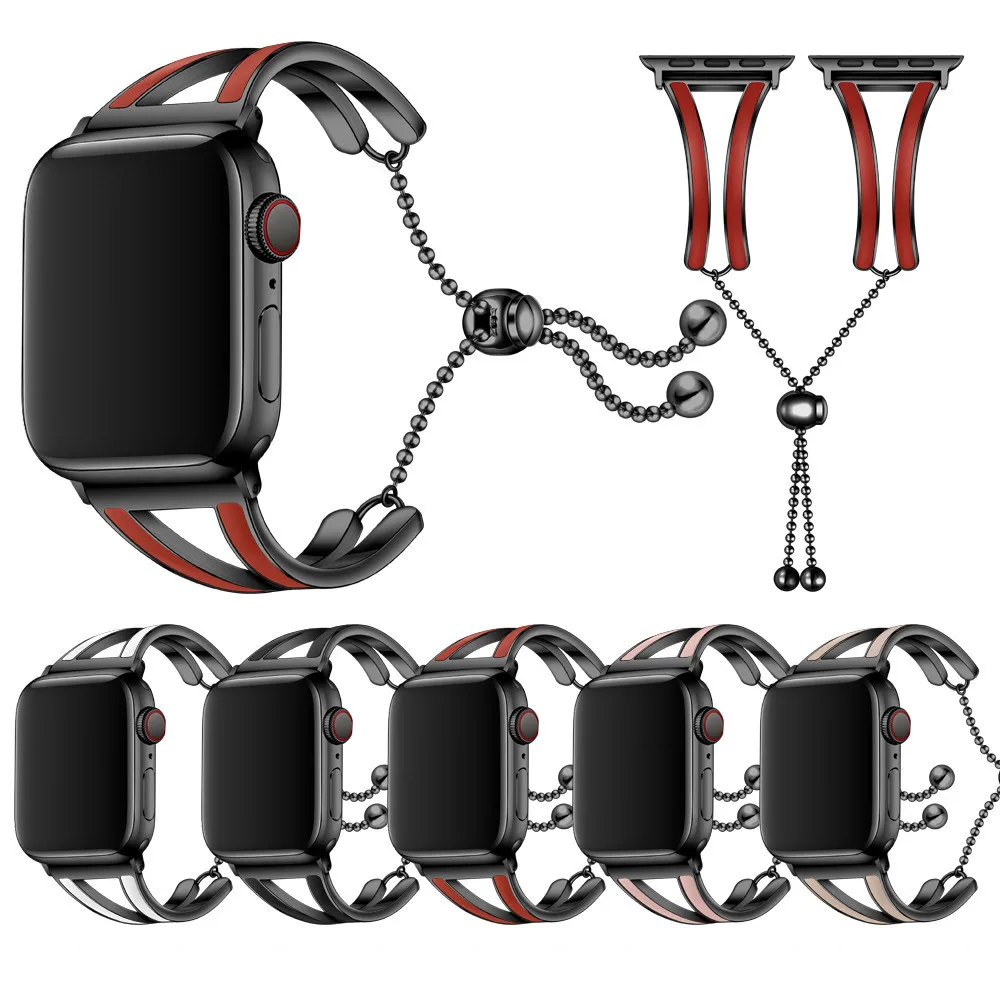 Женский роскошный браслет для Apple Watch Series 5 4 3 2 1 Дамский ювелирный ремень iWatch