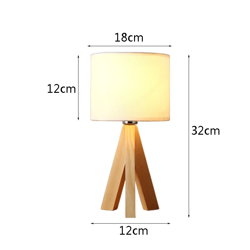 

LED Table Lamp Wooden Desk Lamp Bedside Linen Cloth Tafellamp Home Deco For Living Room Bedroom Lamparas De Mesa Classic Lamp