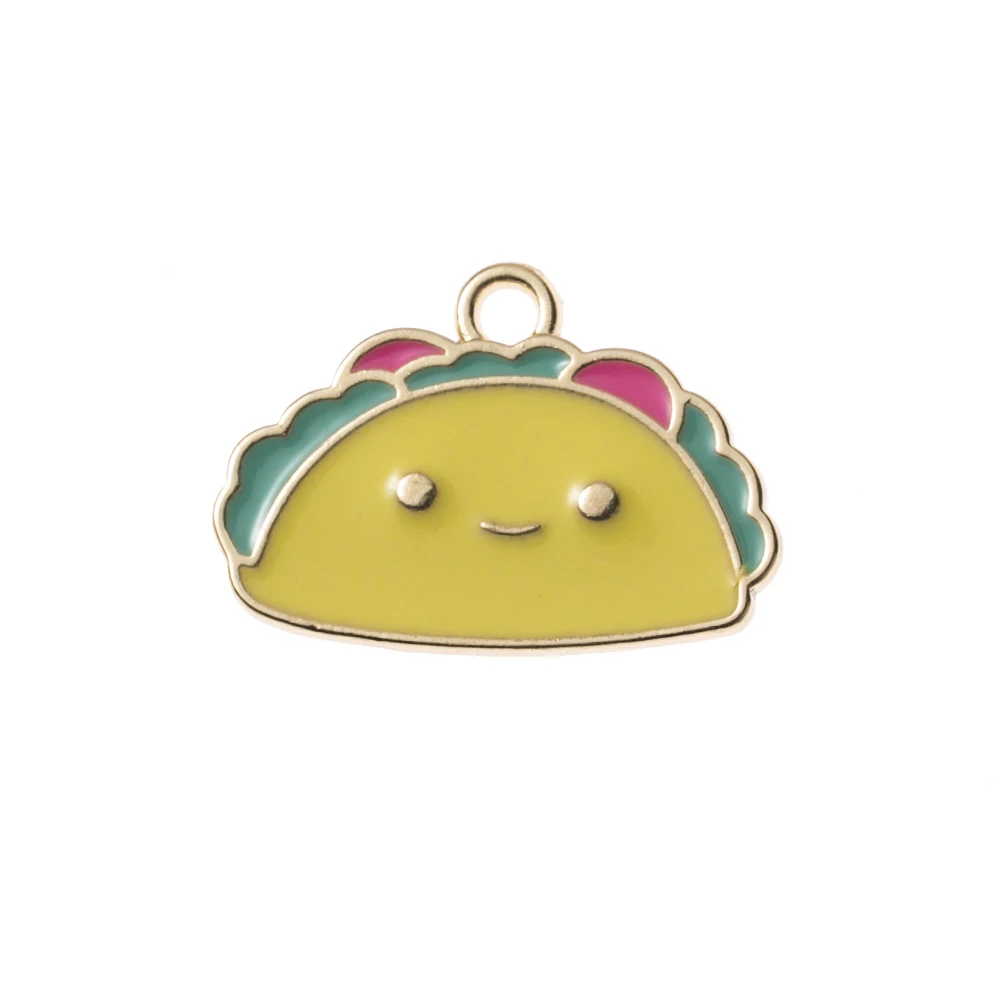 

10pcs Enamel Sandwich Hot Dog Charm For Jewelry Making Crafting Fashion Earring Pendant Bracelet Necklace Charm