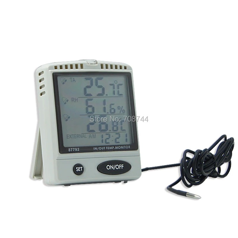 Цифровой измеритель температуры и влажности AZ87792 с щупом для наружного