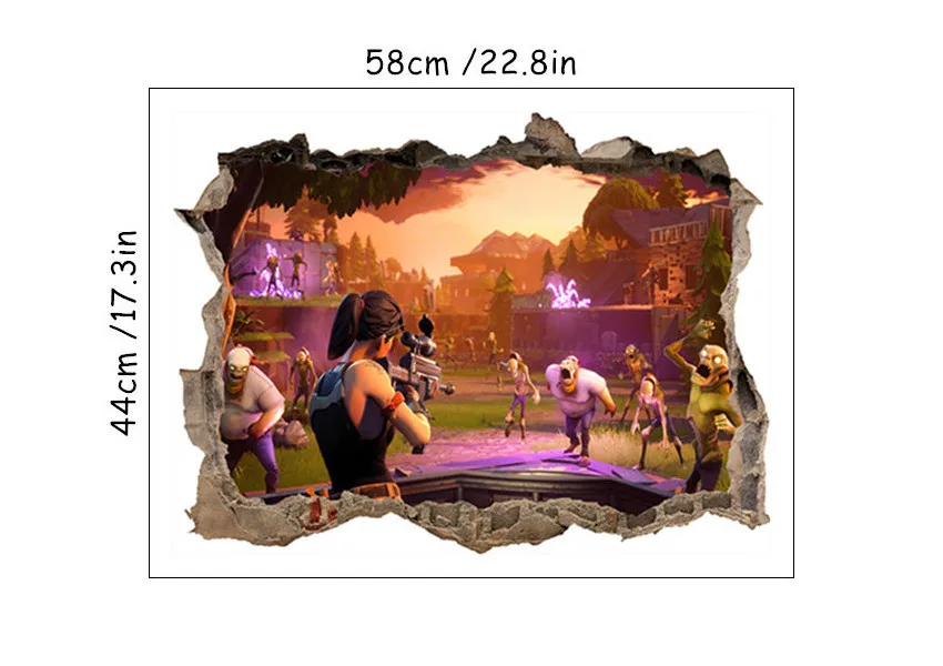 KS-BL05 Защита Земли мультфильм игры плакат 3d сломанной виниловые настенные наклейки детская комната Клубное оформление съемный обои 58*44 см 8 стилей - Цвет: KS-BL05