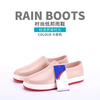 womens simple low cut rain boots four seasons short tube non slip waterproof shoes labor insurance work rubber shoes