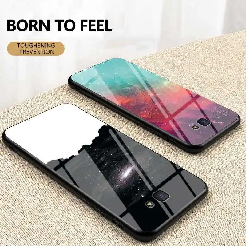 

KatyChoi Starry Sky Pattern Glass Case For Samsung Galaxy J7 J6 J2 Prime Phone Case Cover