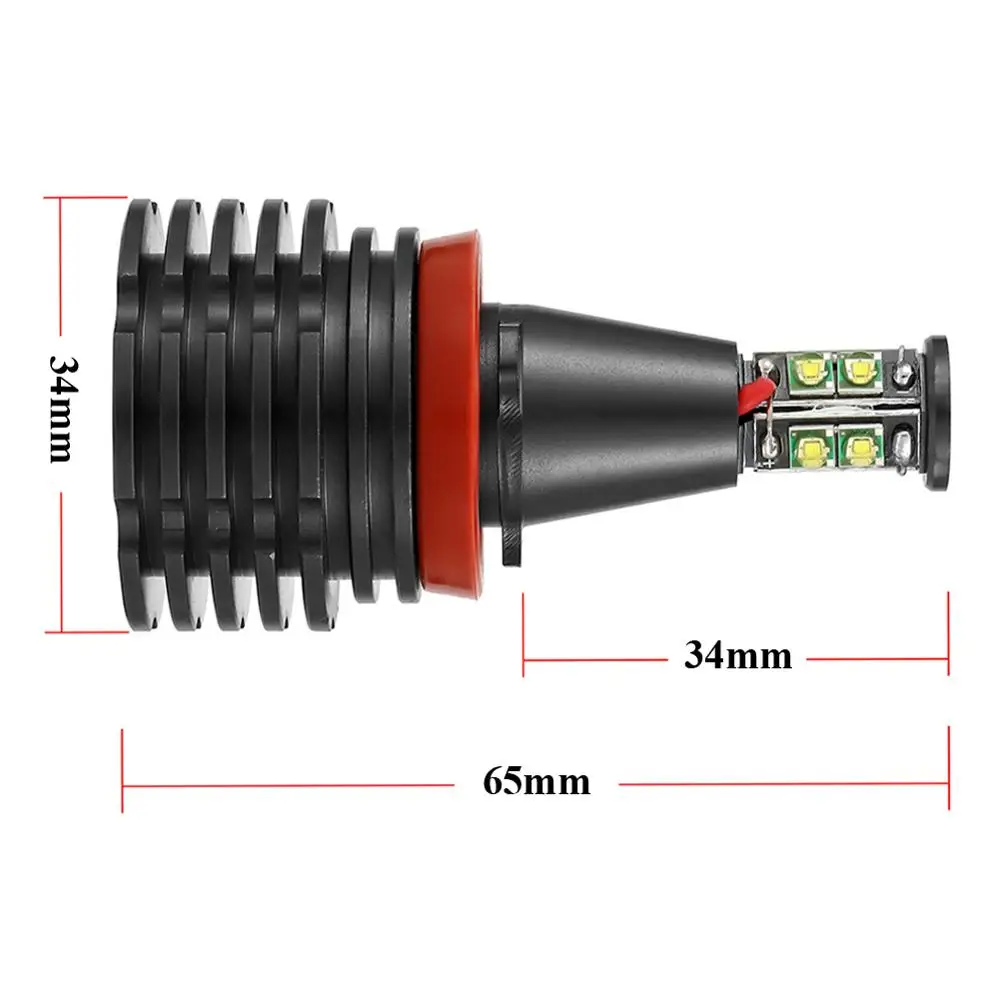 

2PCS Angel eyes led Fog Light 80W H8 6500K for BMW E90 E92 E82 E87 E60 E70 X5 X6 Halo Light Bulb car Headlight Lamp