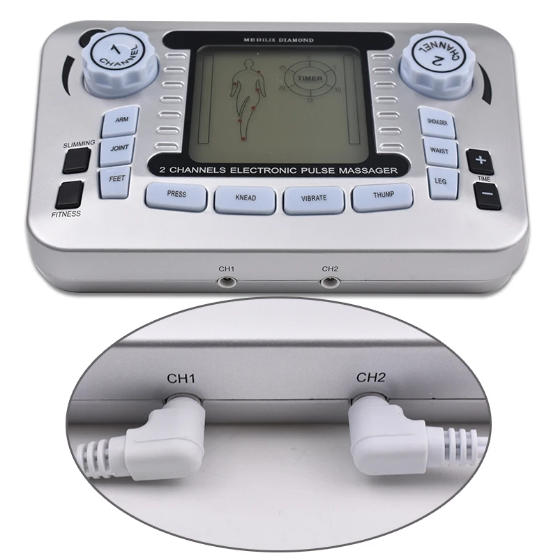 Electrical Pulse Tens Acupuncture Therapy Massager Slimming Fat Burner Muscle Stimulator Relax Massage Machine +10 Pads | Красота и