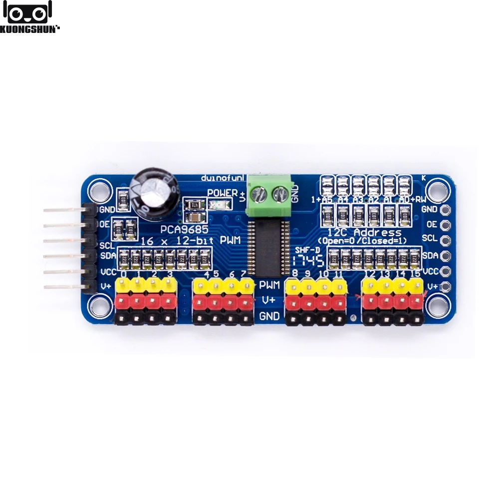 16 канальный видеорегистратор 12 битная ШИМ/Servo Driver I2C интерфейс PCA9685 модуль для arduino