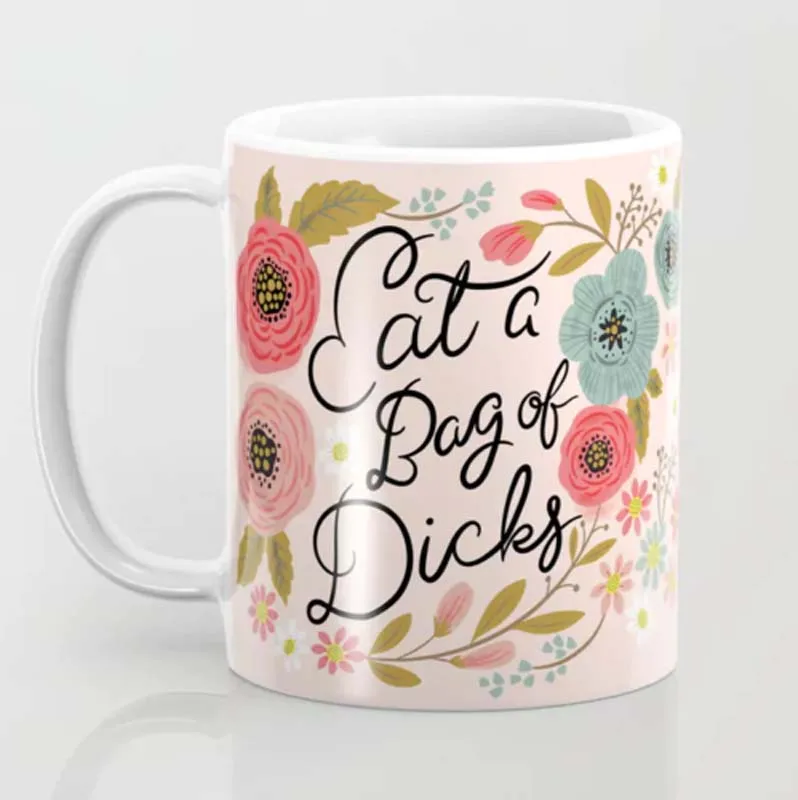 Забавная кофейная кружка в виде Диков чайная чашка Цветочная шуточная цитата