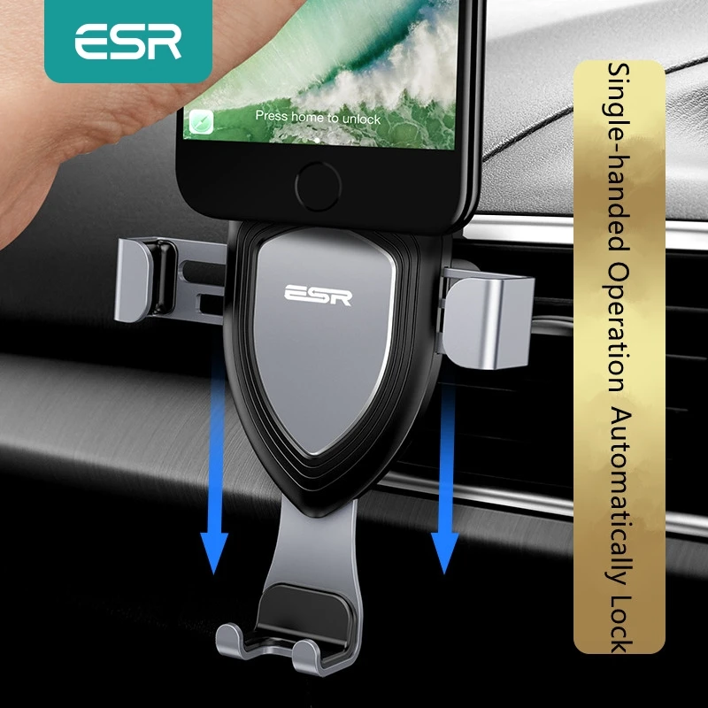 

ESR Phone Holder for Car Use Gravity Reaction Air Vent Mount Phone Stand Cell Phone Holder Stand for iPhone Samsang S20 Xiaomi