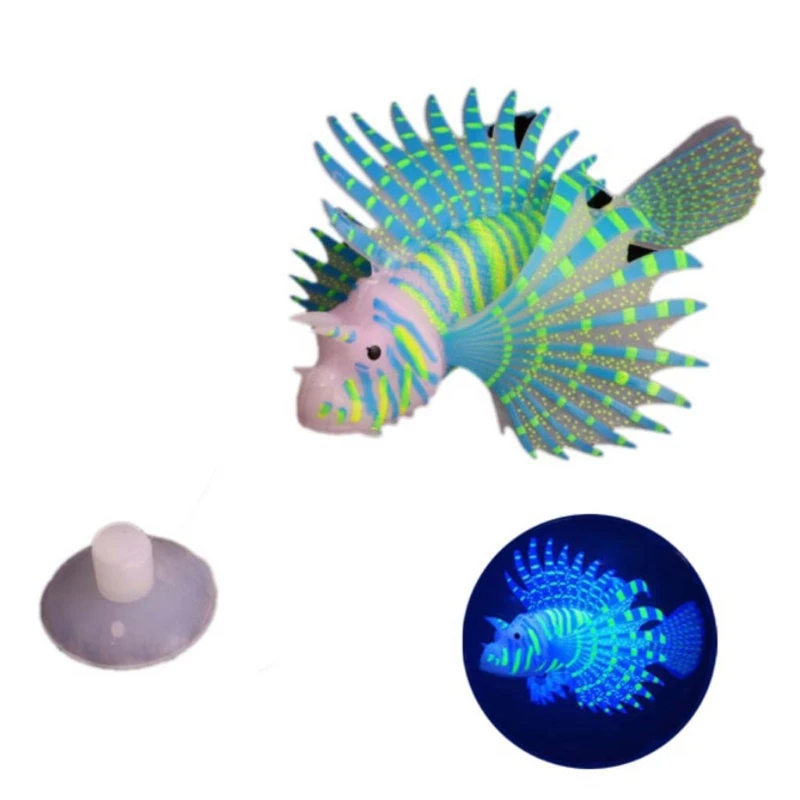 

7 Pcs Luminous Simulation Colored Pterois Volitans Fish Tank Landscaping Crafts 50JD
