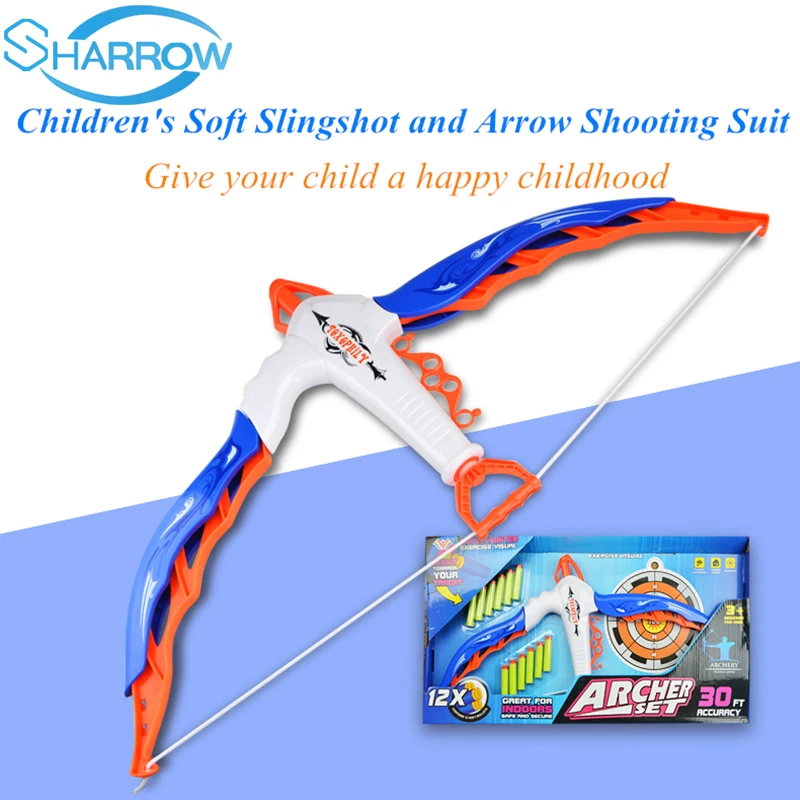 

Kids Game Gift Toy Set Environmentally friendly plastic Children's Soft Slingshot and Arrow Shooting Bring joy to children