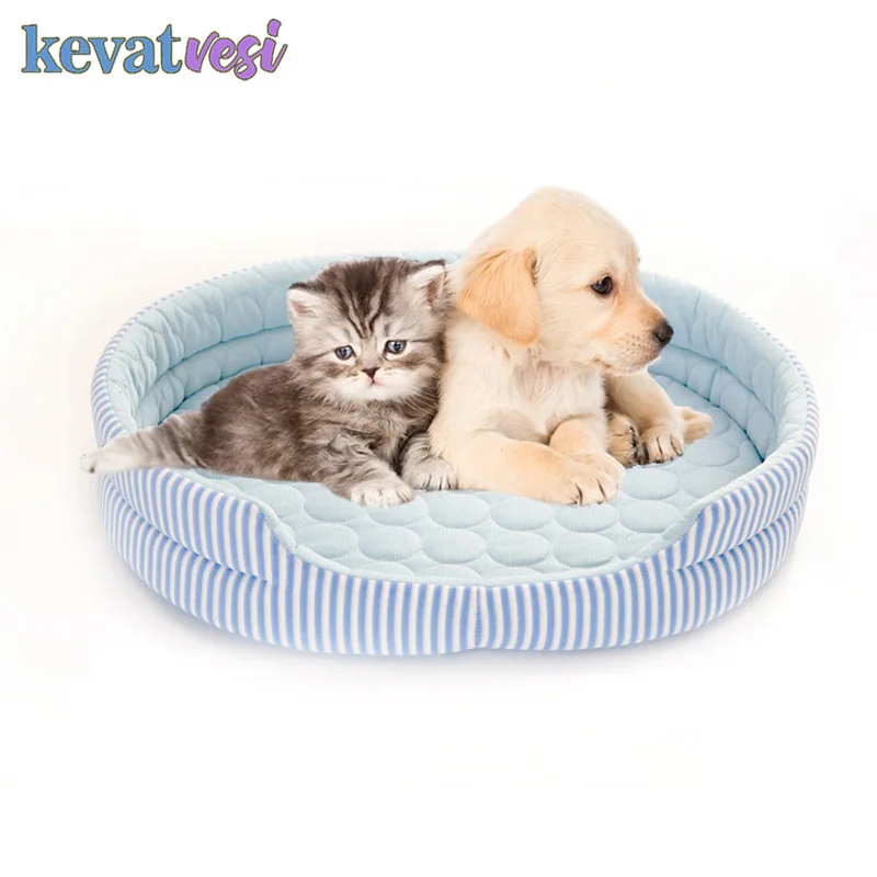 

Pet Bed Summer Dog Cooling Bed Breathable Cat Sleeping Mat Ice Silk Sofa Kennel Cushion Chihuahua All Season Pet Supplies