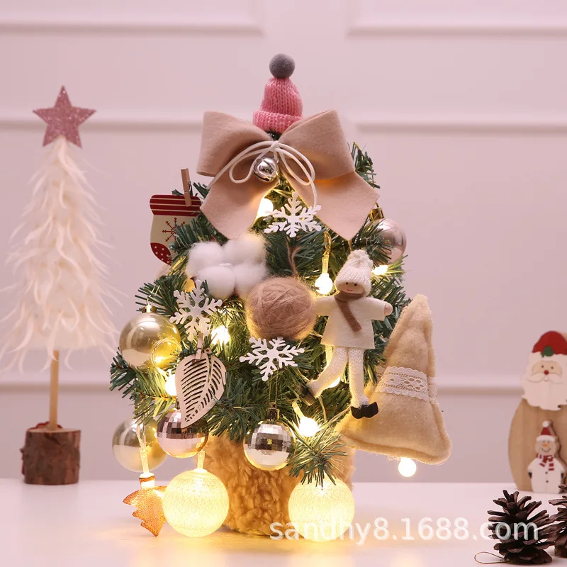 

35cm Mini Christmas Tree Artificial Desktop Xmas Tree Home Hotel Ornaments Shopping Mall for Party Decoration Accessories 2022