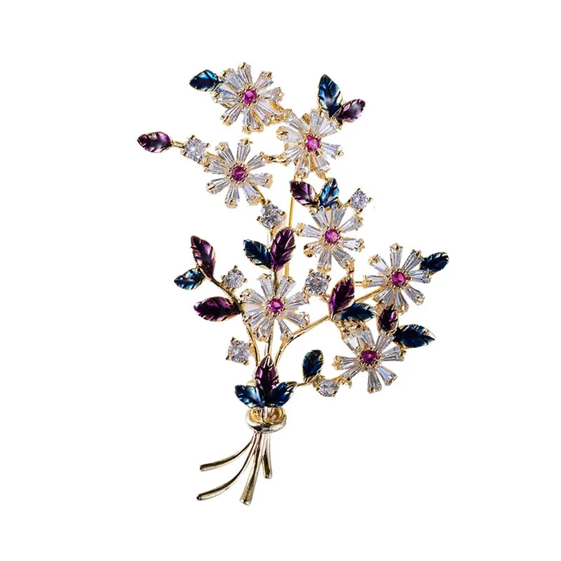 

The new han edition jewelry wholesale drip set auger xionghua olive branch brooch pin wedding dress can be ized