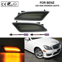 smoke w204 front led side marker lamp turn signal light usa version yellow light for benz c250 c300 c350 c63 amg