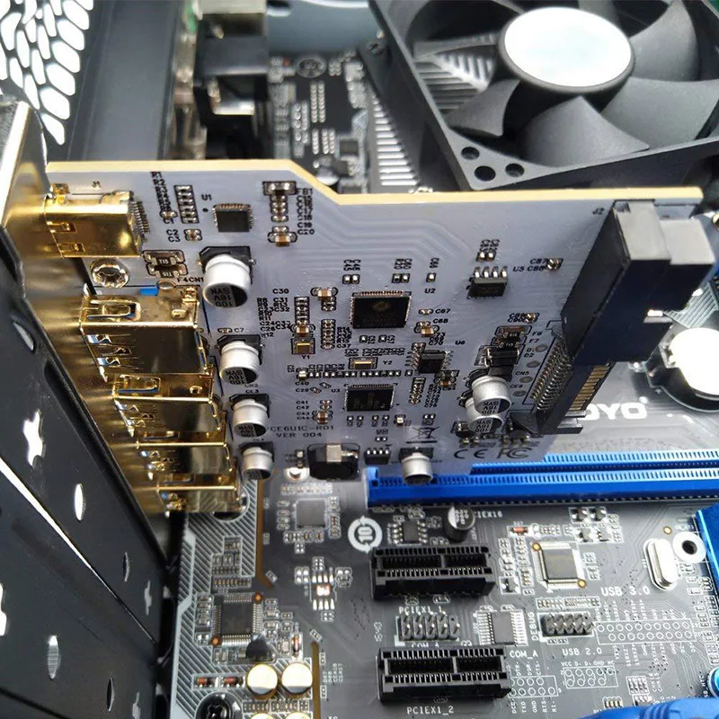 4 портовый USB 3 0 Тип C 19PIN карты расширения Dual Core Позолоченный разъем