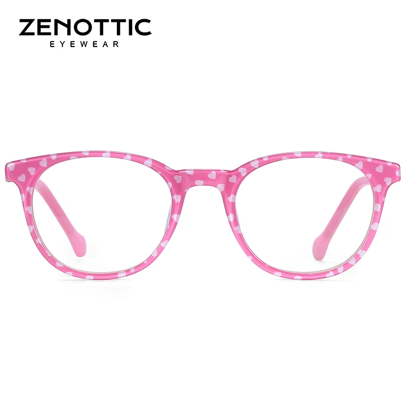 ZENOTTIC оптические очки для близорукости, оправа для девочек, розовая ацетатная модная оправа для очков, детские милые прозрачные оправы для очков, детские