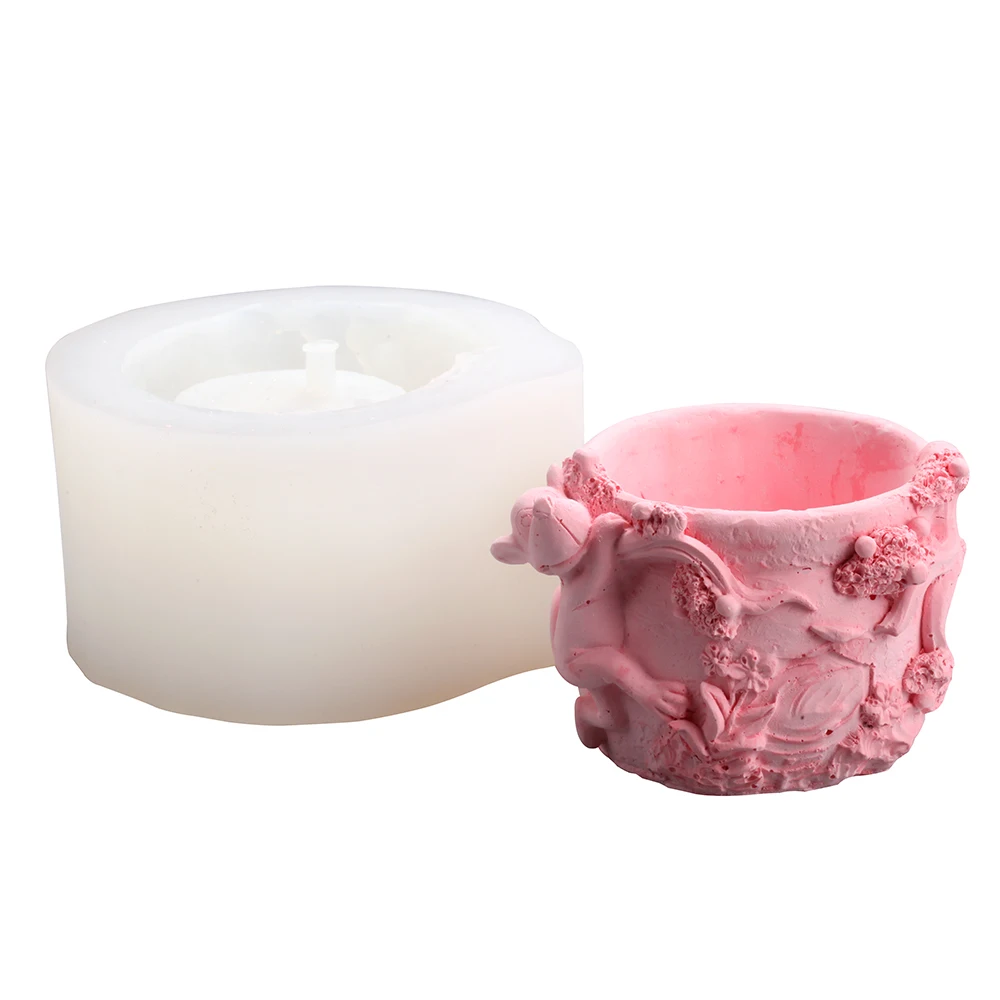 

Nicole Concrete Flower Pot Mold Cute Monkey Shape Silicone Mould