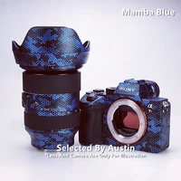mamba blue lens skin camera skin decal for sony a7iii a7ii a9 a6600 fuji xt4 canon 5d4 sticker wrap film