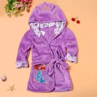 Халат для маленьких мальчиков и девочек, детский банный халат с мультяшным принтом, мягкий бархатный халат, пижамы, Коралловый детский теплый халат для детей 1-6 лет