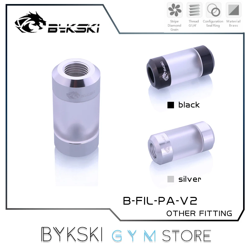 

Bykski Water Filter Fitting Frosted Acrylic Type, Water Cooling Filtered Connector G1/4 M-M Thread, 2 Colors, B-FIL-PA-V2