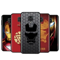 for xiaomi redmi note 4 4x 5a 5 6 7 8t 8 9t 9s 9 10 10s prime pro max avengers iron man black silicone phone case