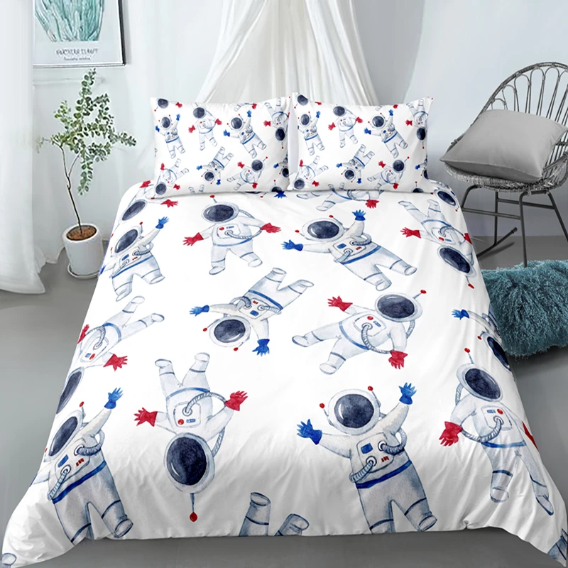 

3D Space Astronaut Bedding Set Boys Christmas Gift Double Duvet Cover Twin Queen King Size With Pillowcase For Home Decor