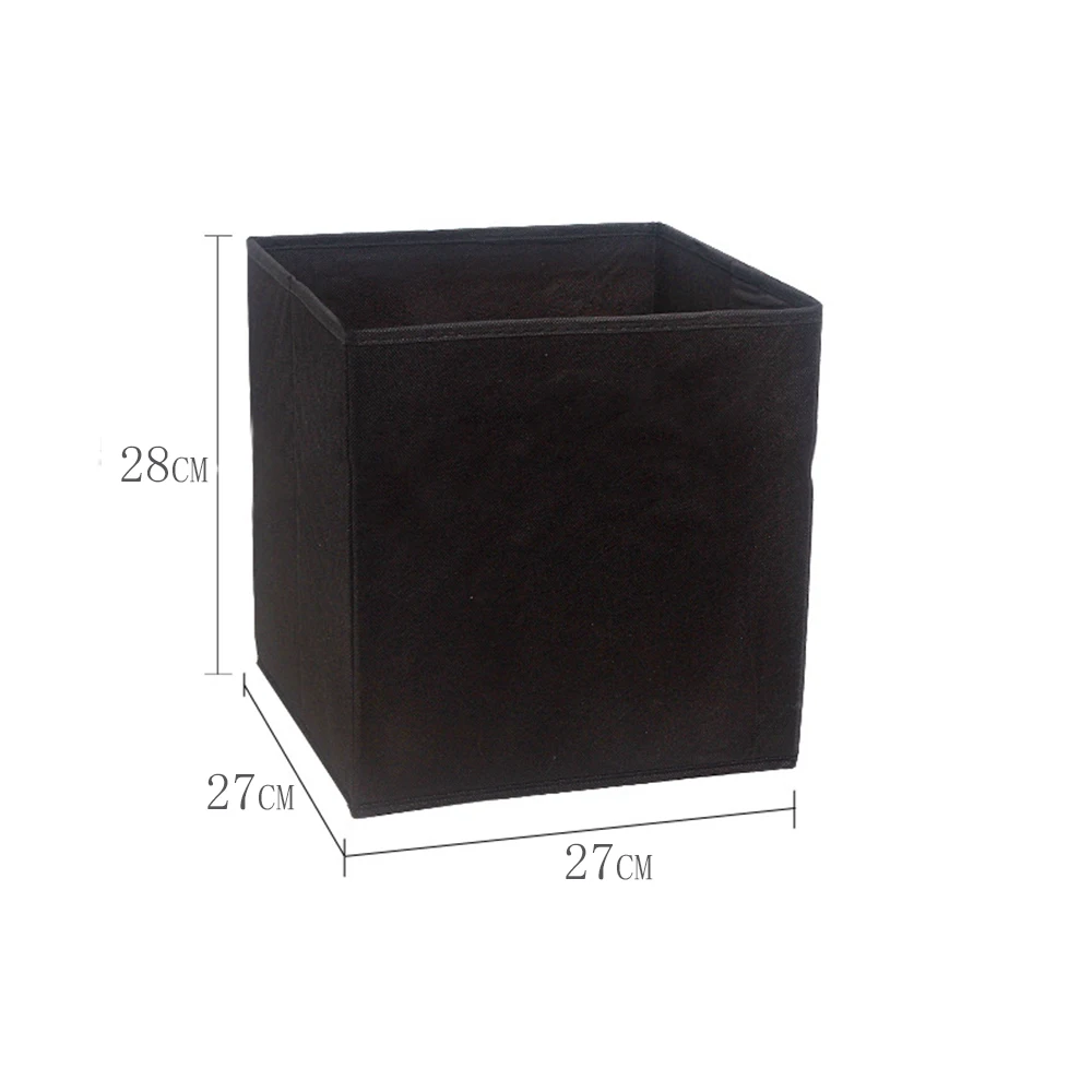

2pcs Black Non-Woven Storage Organizer Foldable Clothes Closet Organizer With Handle Home Fabric Bag Clothes Classification D30