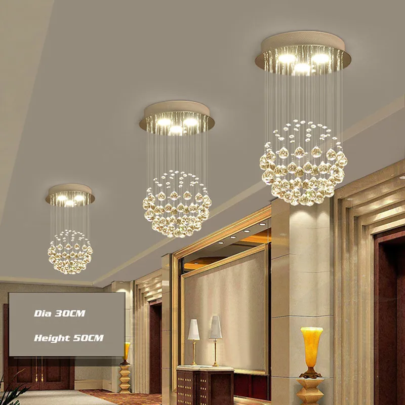 

LED Round Chandelier Crystal Chandeliers Lighting Globular Luxury Design for Indoor Deco Dining Room Living Room Hotel Study Bar