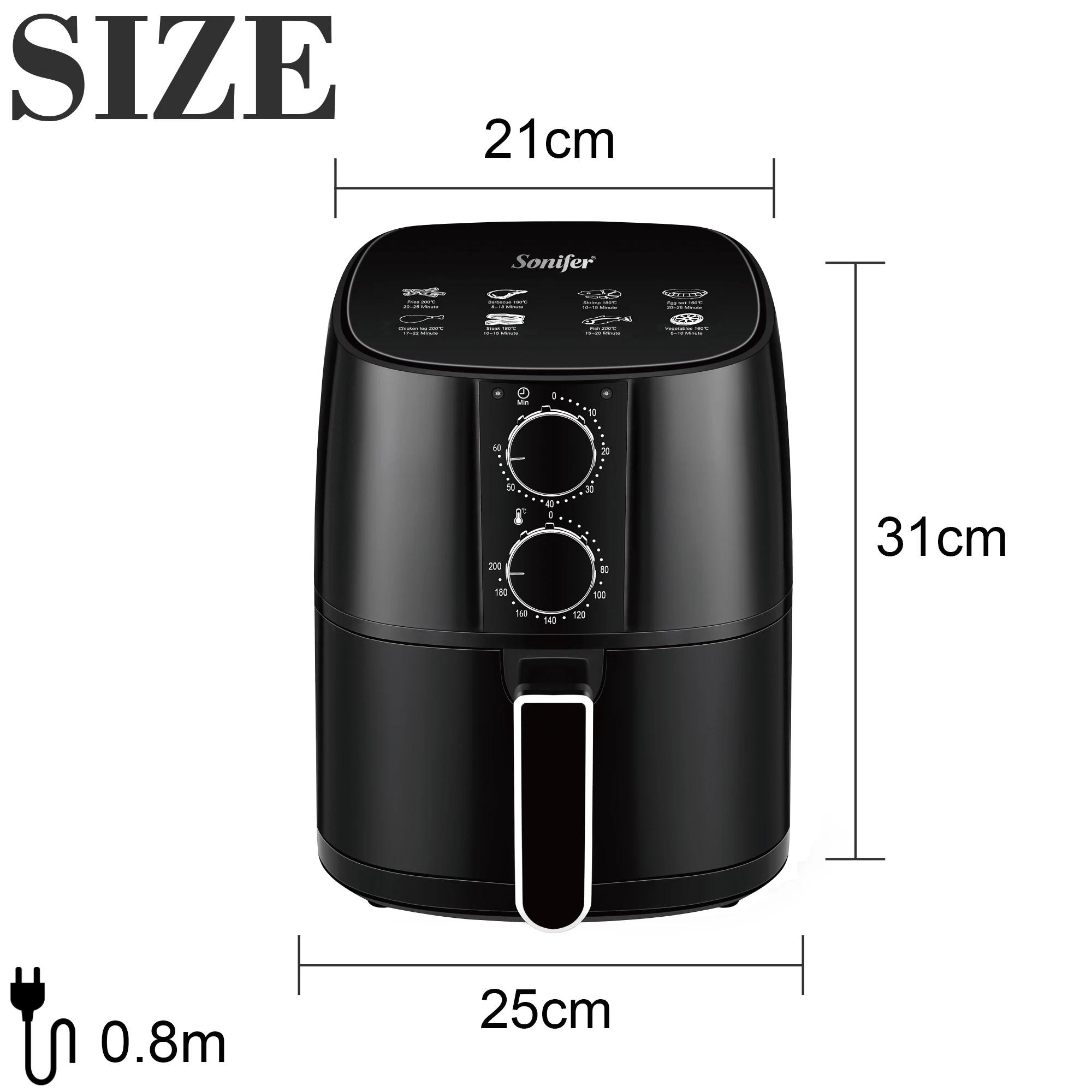 

Smart Air Fryer Without Oil Home Cooking 4.2L Large Capacity Oven Electric Deep Fryer French Fries Machine Dehydrator Sonifer