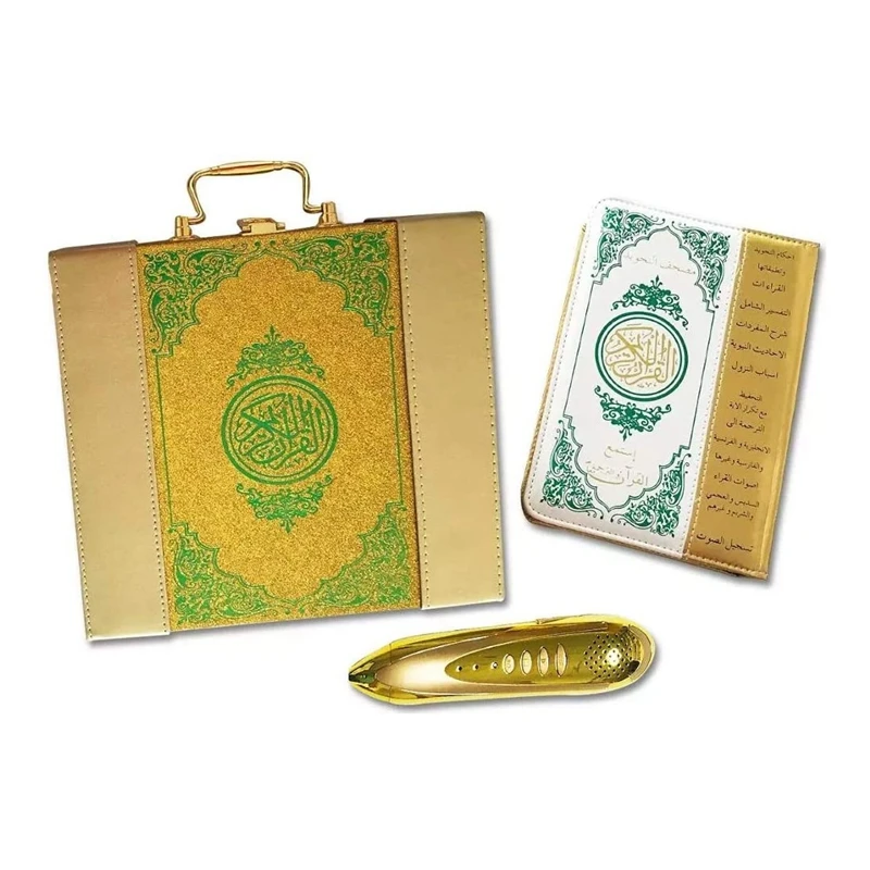 Quran Reading Pen Reader Lslamic Holy Qur'An Reading Player Muslim Koran Book Hard Copy of Quran,with Charger and Books