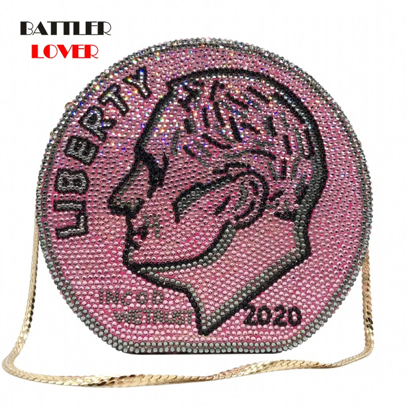 

New Crystal Money USD Dollar Design Luxury Diamond Evening Bags Women Party Purse Clutch Wedding Dinner Handbags
